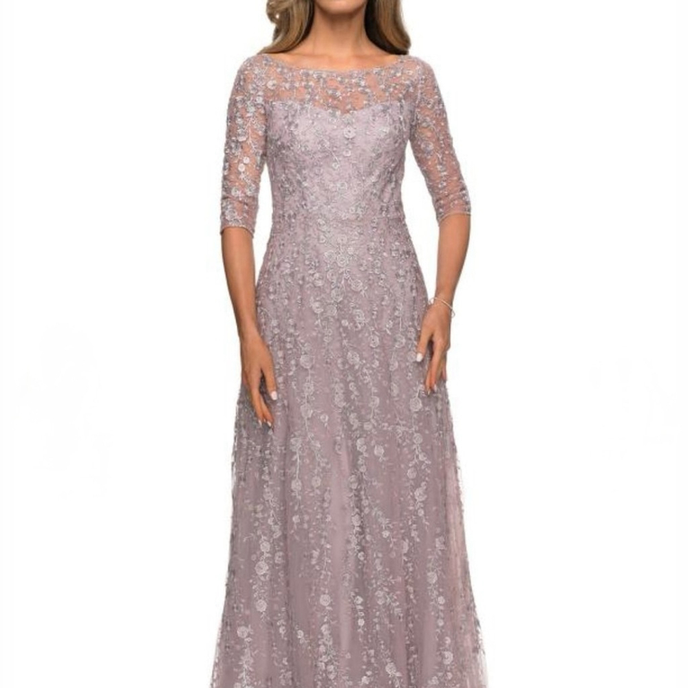 La Femme Formal Event/Wedding Guest Long Dress Style 27981, Orchid Pink Size 18